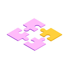 Business Puzzle Pieces Composition