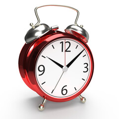 Alarm clock on white background. 3D rendering