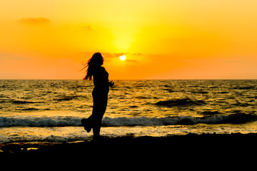 Sunset Beach Silhouettes