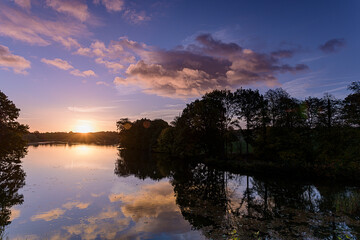 Wentworth Woodhouse, sunset over lake