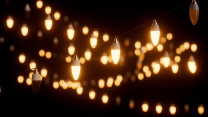 Fototapeta na wymiar Christmas lights with copy space