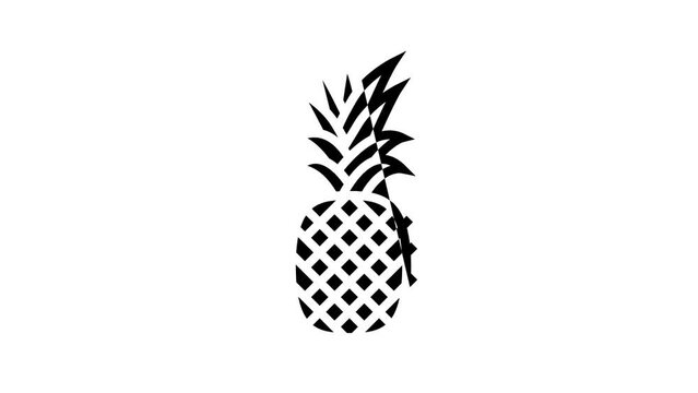 pineapple one whole line icon animation