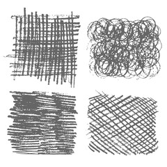 Sketch hatching pen. Pencil hatching texture with intersecting straight line set on white. Hand drawn criss-cross effect design. Grunge doodle scribble chaotic illustration