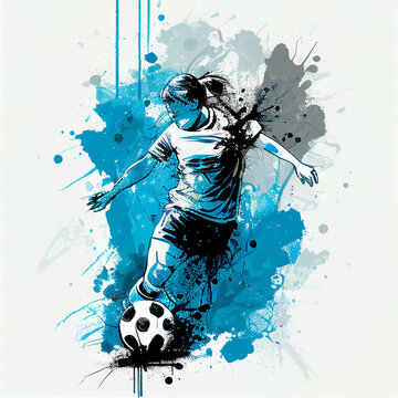 Argentina national football player. Argentinian soccer team. Argentina soccer poster. Abstract Argentinian football background