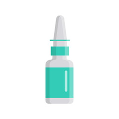 Medical bottle with label. Flat vector illustration.