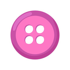 Pink button for clothes vector illustration. Button for dressmakers or designers, item of basic geometric shape for kindergarten or school children. Fashion, education, geometry concept for kids
