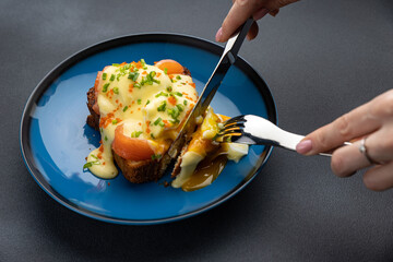 delicious breakfast in the restaurant
