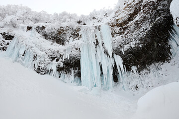 氷柱と氷瀑　刻が止まる