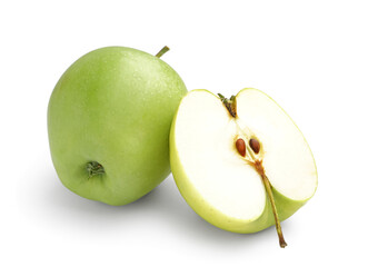 Green apples isolated on white background
