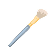 Blush makeup brush vector illustration. Cosmetic tool for face paint and blush isolated on white background. Beauty, makeup, cosmetology concept