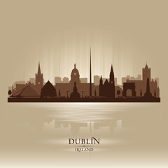 Fototapeta premium Dublin Ireland city skyline vector silhouette