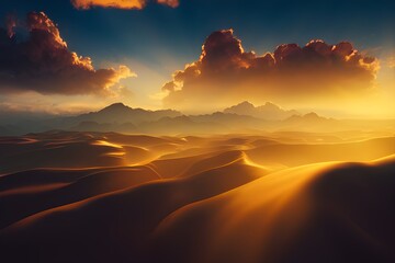 Fototapeta premium Tranquil sunset over a field. Great photo to show hope, peaceful view, travel and more. 