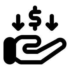 economic crisis glyph icon