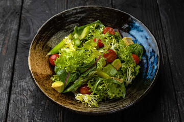 a delicious salad in a restaurant
