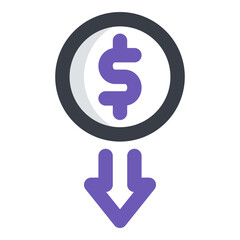 economic crisis colored line icon