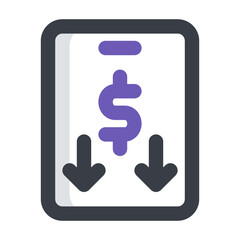 economic crisis colored line icon