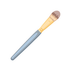 Foundation makeup brush vector illustration. Cosmetic tool for face paint and foundation isolated on white background. Beauty, makeup, cosmetology concept