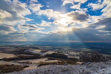 Winter landscape near Mikulov, Palava region, Southern Moravia, Czech Republic