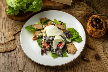 a delicious salad in a restaurant
