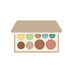 Eye palette in boho style vector illustration. Vintage outfit design element and makeup for women isolated on white background. Fashion, Bohemian style concept