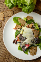 a delicious salad in a restaurant
