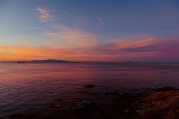 Obraz premium General view of the Strait of Gibraltar from Ceuta, north of Africa