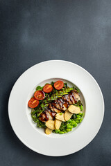 a delicious salad in a restaurant
