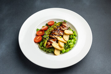 a delicious salad in a restaurant
