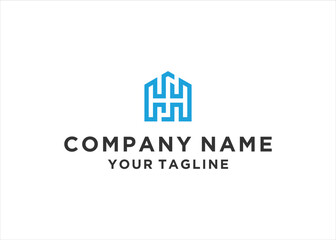 Fototapeta premium letter hh home logo design vector illustration