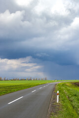 empty road with dramatic sky