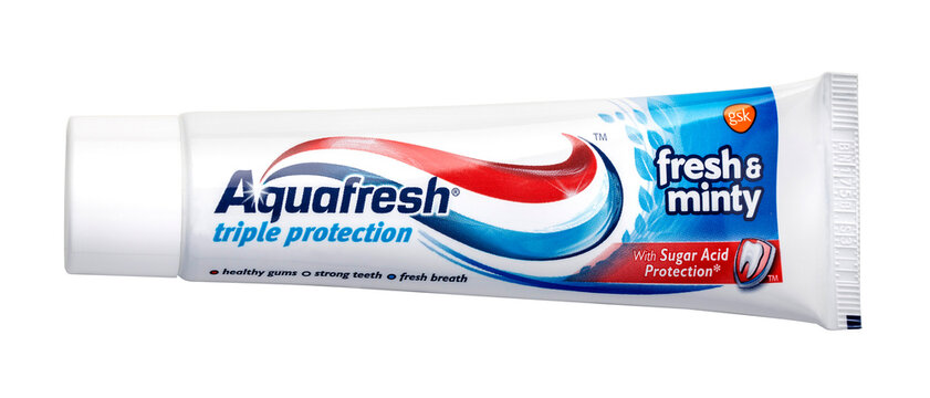 Aquafresh  Toothpaste  on transparent background