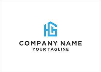 letter hg home logo design vector