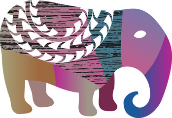 Contemporary Abstract wild and domesticated animals. Folk style. Mid Century Modern Art design for paper, cover, fabric, interior decor, and other users.