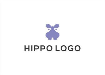 hippo logo icon design vector illustration