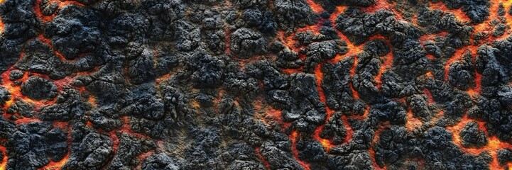 Burning dark coal - red background of embers. High melting temperature. 3d illustration clipart