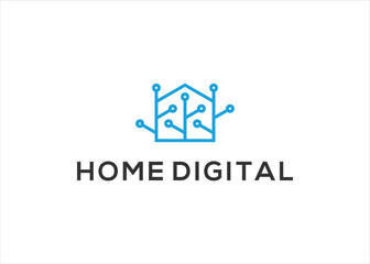 home digital logo design vector