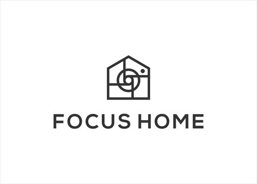 focus home logo design vector template