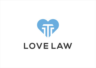 love pillar law firm logo design template