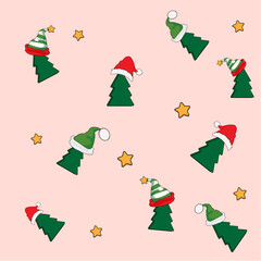 seamless pattern with christmas trees