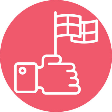 Achievement flag Vector Icon
