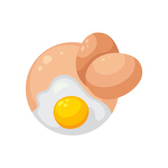 Eggs for homemade facial mask vector illustration. Natural ingredient for DIY scrub, face or hair mask, egg on white background. Skin care, nature concept