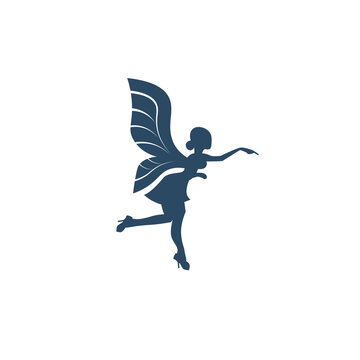 Silhouette Fairy Pointing Logo Ideas