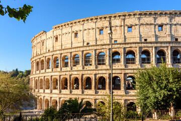Fototapeta na wymiar Colosseum (Coliseum) building in Rome, Italy