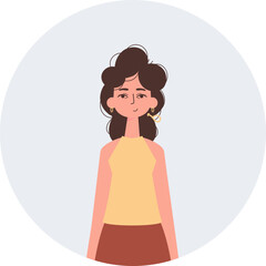 Round avatar Girls. Modern character style.