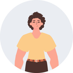 Fototapeta premium Round avatar of a man. Character with a modern style.