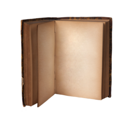 Standing open book. PNG file.