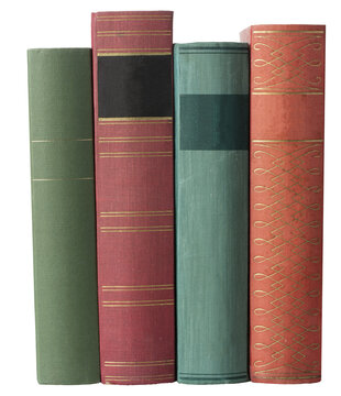 Pastel colored old books. PNG file.