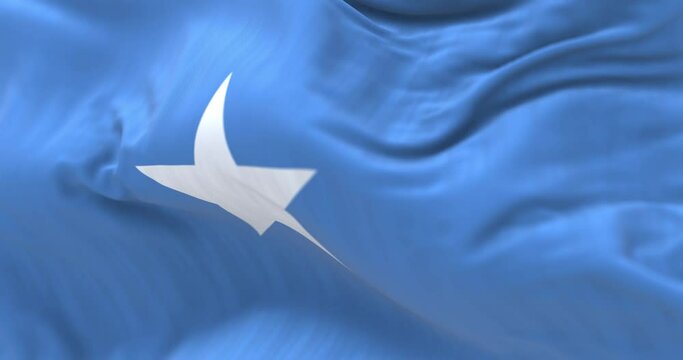 Close-up view of the Somalia national flag waving in the wind