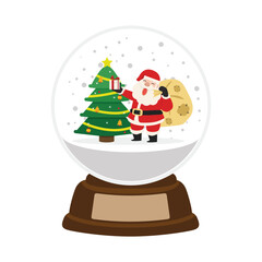 santa claus in snow globe christmas
