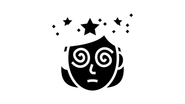 dizziness patient glyph icon animation